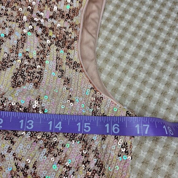 SHO Tadashi Shoji Rose Mist Sequin Cutout Taylor Swift Eras Look Sexy Jumpsuit - Picture 10 of 15